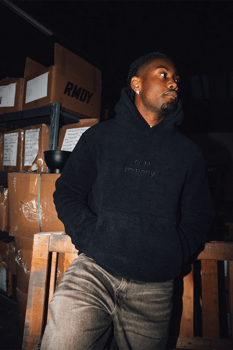 Black Remedy Sherpa Hoodie
